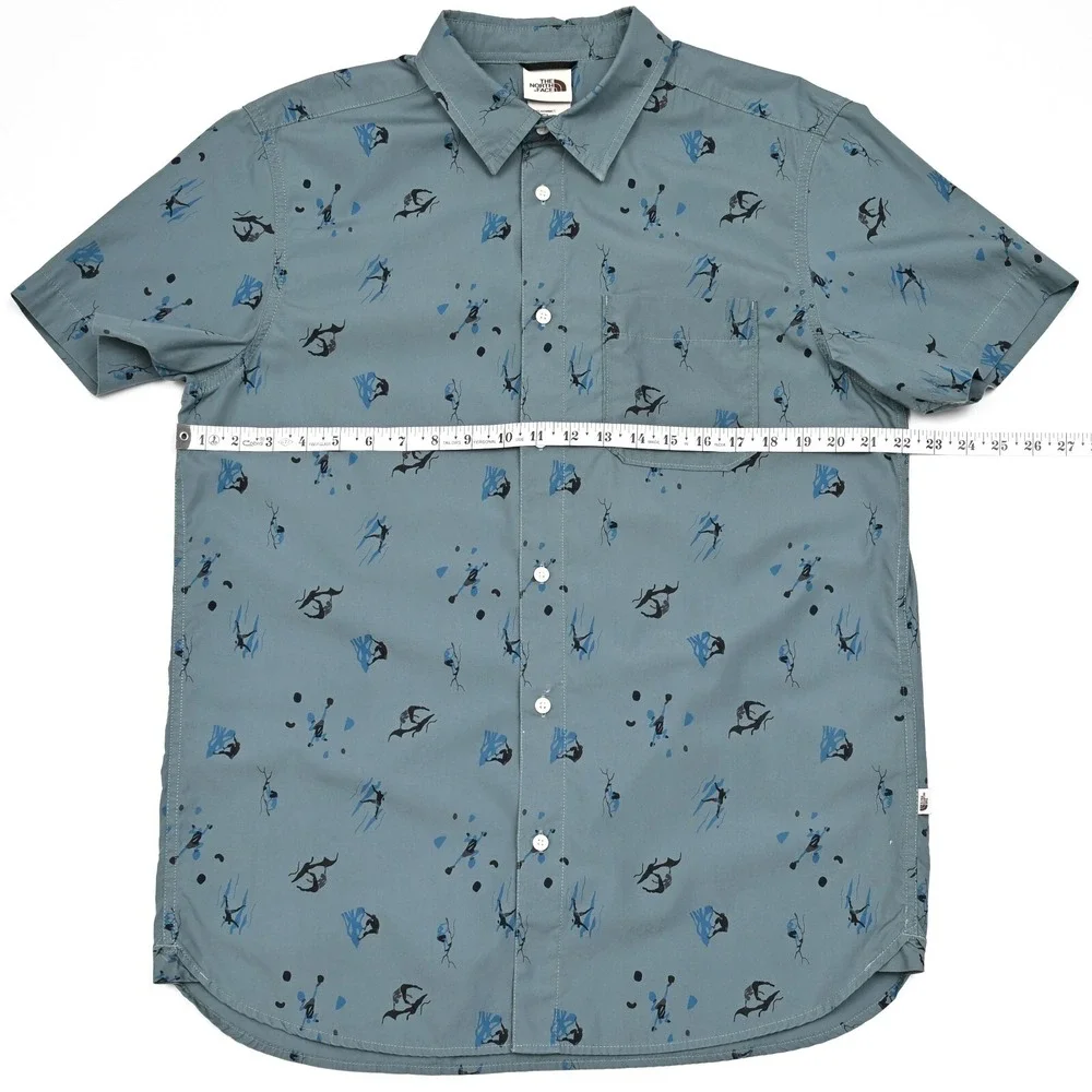 The North Face Baytrail‎ Short Sleeve Button Up Men's Large Climbers AOP Print